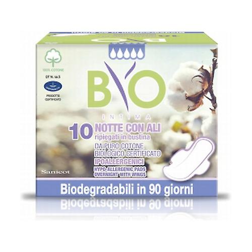 Night Absorbents with Wings Cotton - Bio Compostable Coating 10 units