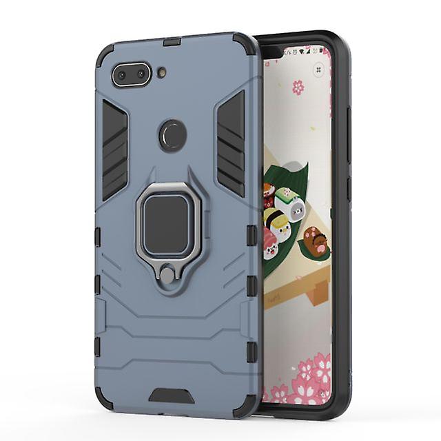 Xiaomi Mi 9 Cover Case with Support Ring - Blue  Black
