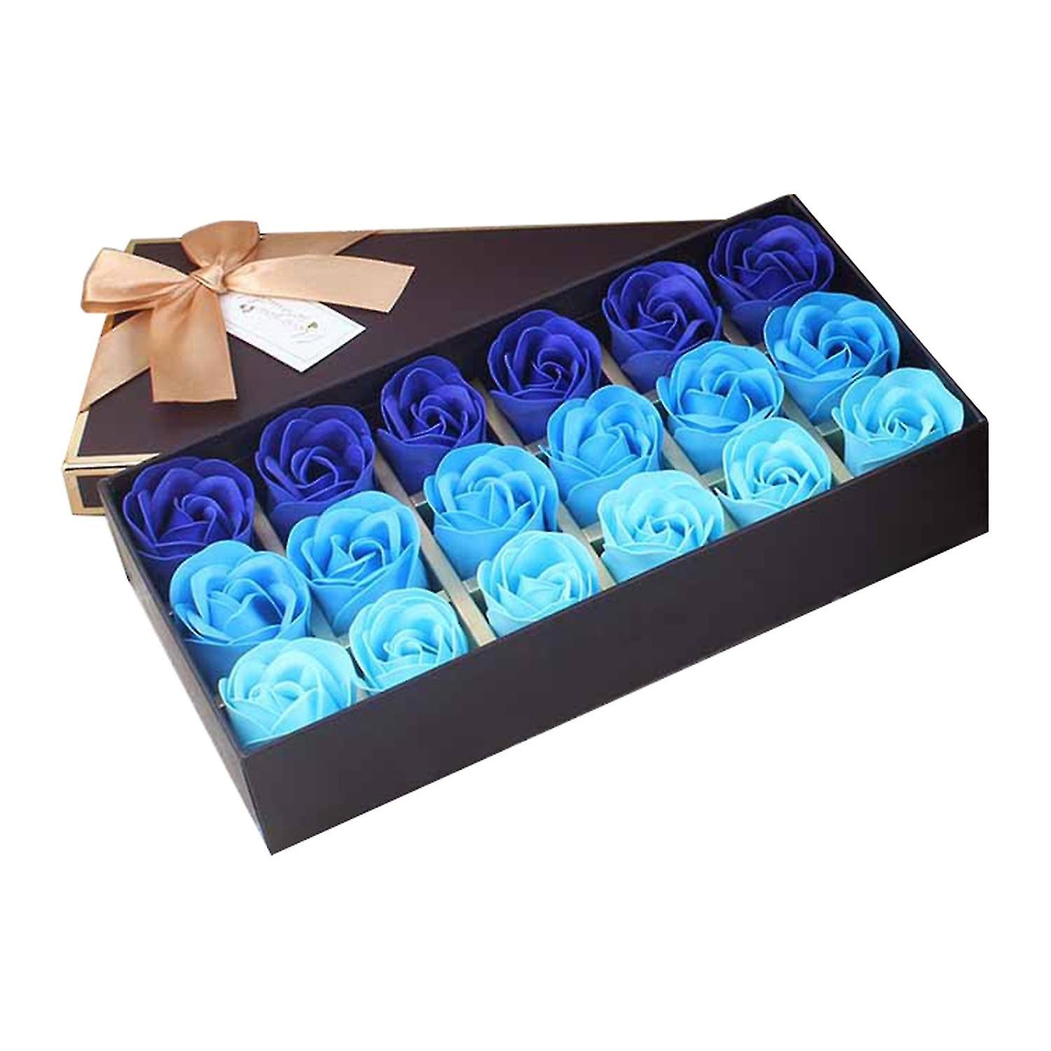 18Pcs/Box Artificial Flower Elegant Fragrant Multicolor High Simulation Soap Flower with Gift Box
