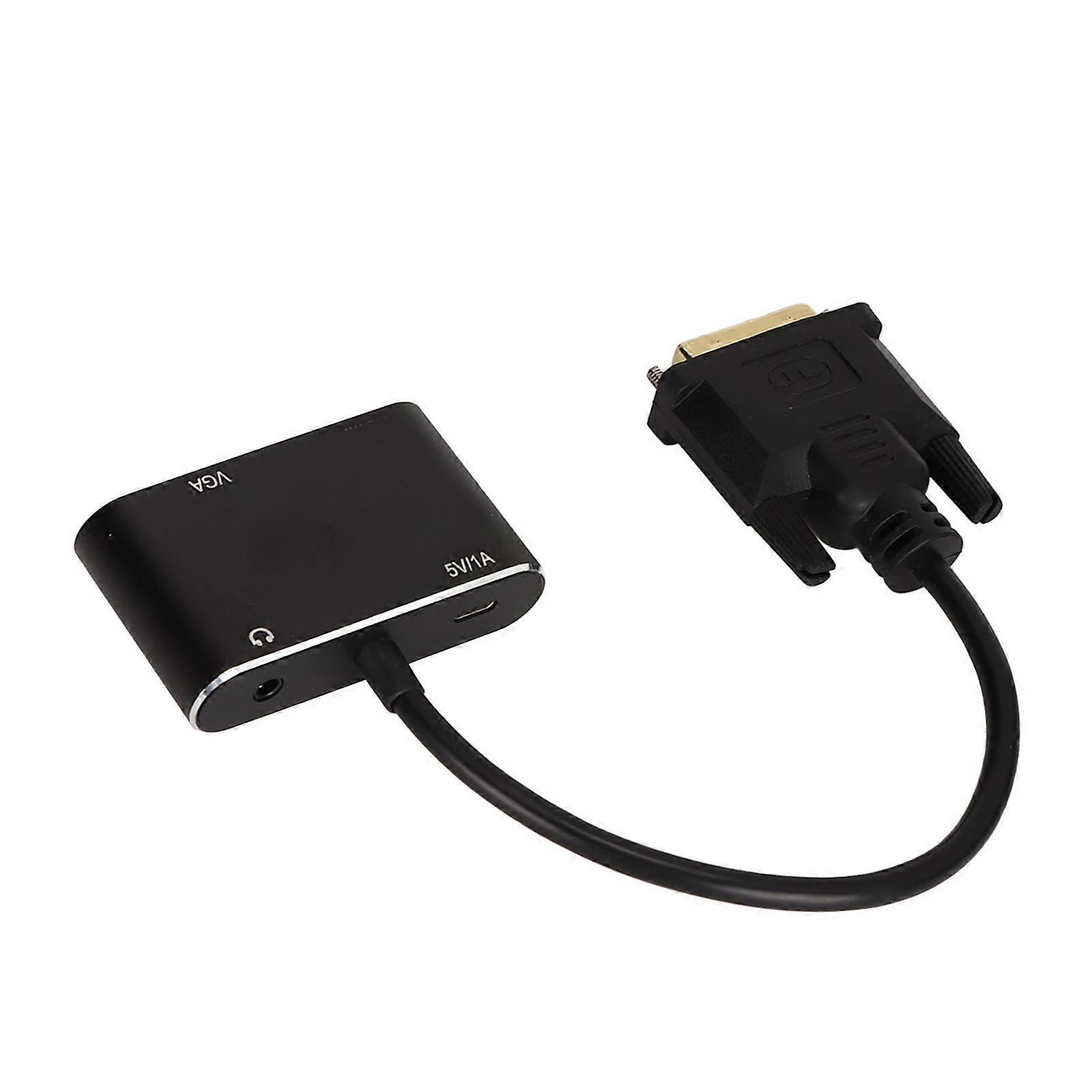 2 in 1 Splitter DVI to VGA High Definition Multimedia Interface Adapter High Resolution Stable Computer Accessories