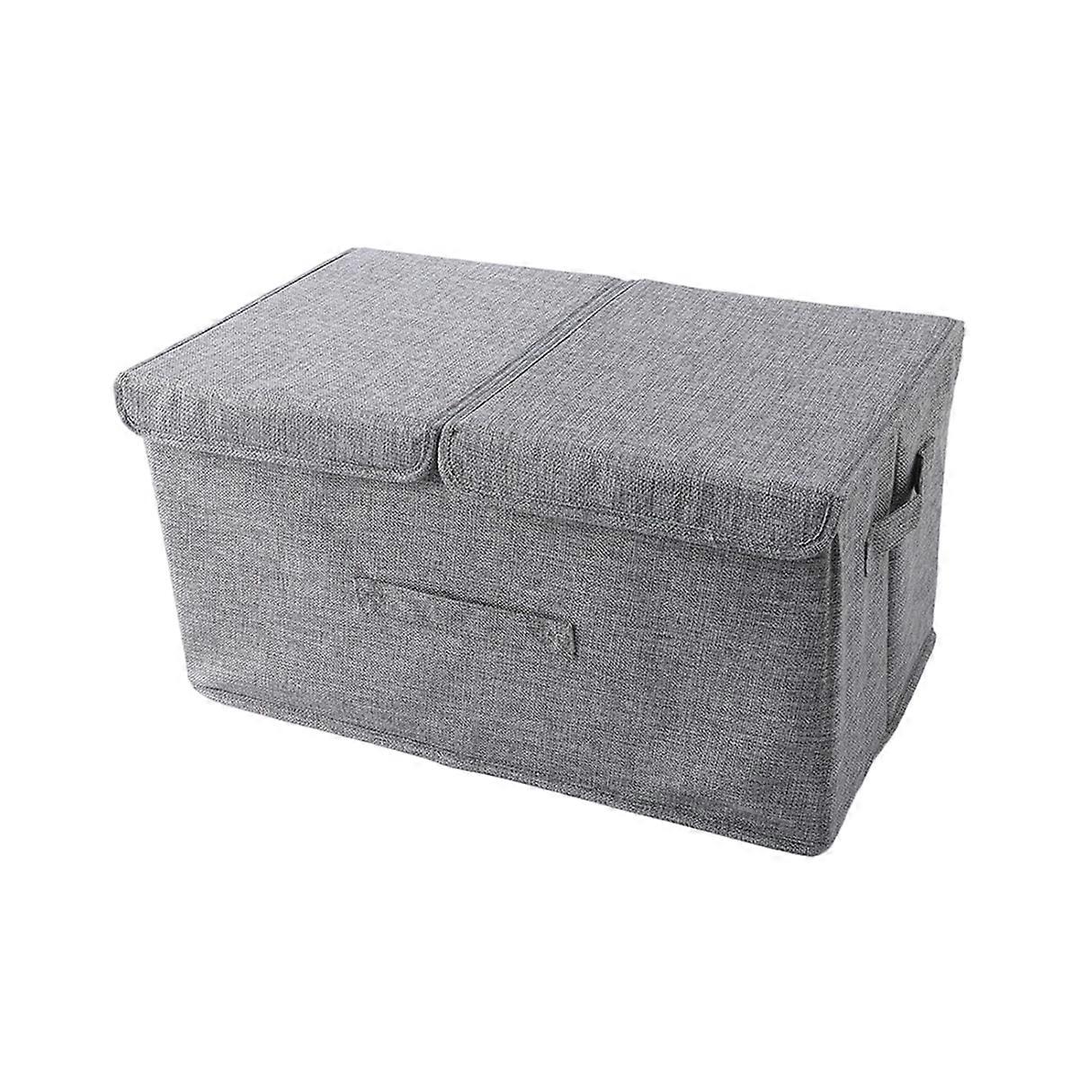 Storage Boxes with Lids and Handles, Collapsible Linen Storage Bins Organizer Containers Baskets Cube with Removable Divider for Home Bedroom Closet O