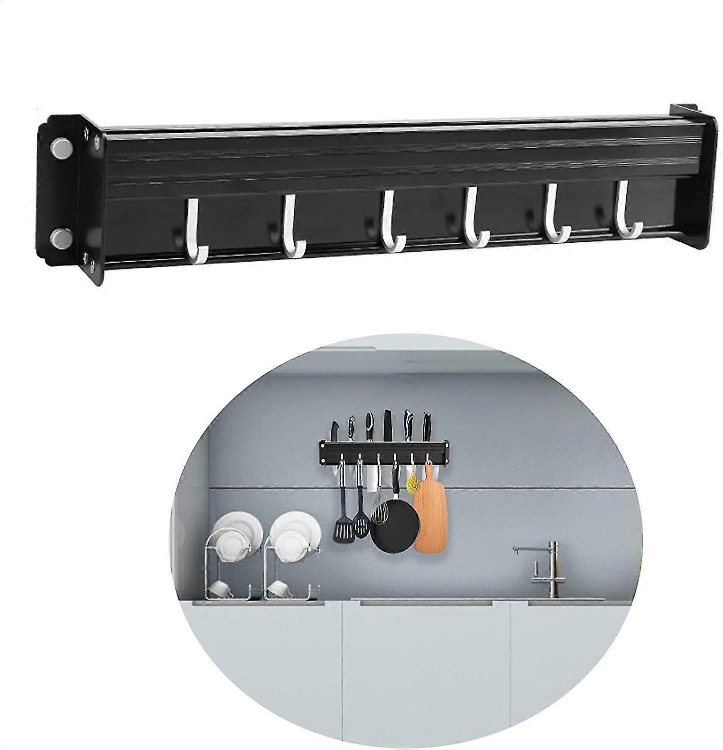 Removable Hooks Hanging Kitchen Utensils Wall Mounted Pot Shelf Kitchen Bar Wall