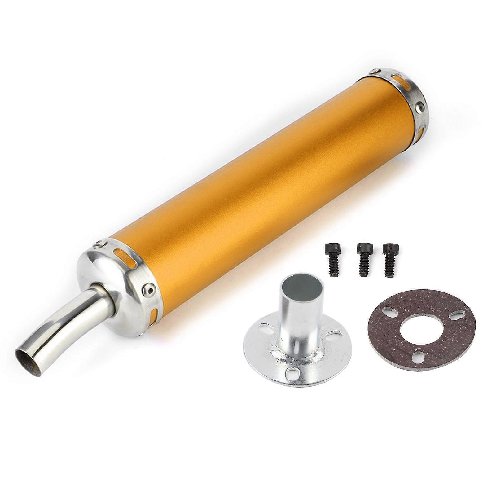 ステンレス鋼エキゾーストマフラーサイレンサー20mm / 0.8in2ストロークオートバイ用修正部品ゴールド