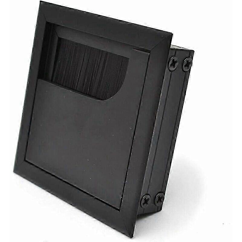 80x 80mm δακτύλιος καλωδίων γραφείου Grommet για το γραφείο επιτραπέζιο εγχώριο έπιπλο μαύρο ανοδιωμένο τετραγωνικό καλώδιο αργιλίου 2pcs