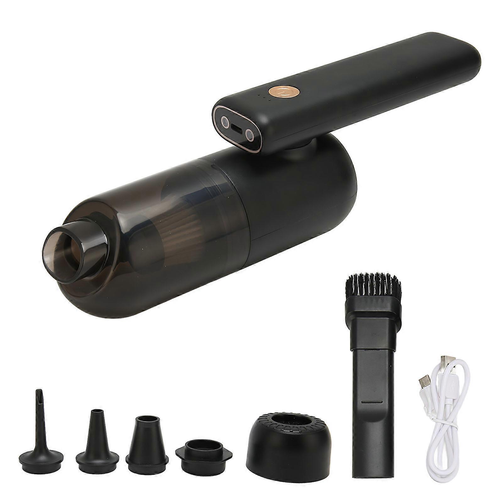 Compressed Air Duster 100000RPM 180 Degree Rotatable 2 In 1 5 Different Nozzles Black Cordless Electric Air Duster for Home