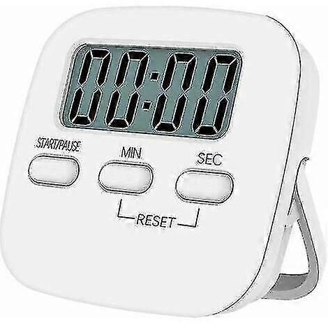 Magnetic Kitchen Timer With Large Lcd Display, With Stopwatch, Loud Alarm And Countdown Timer, White