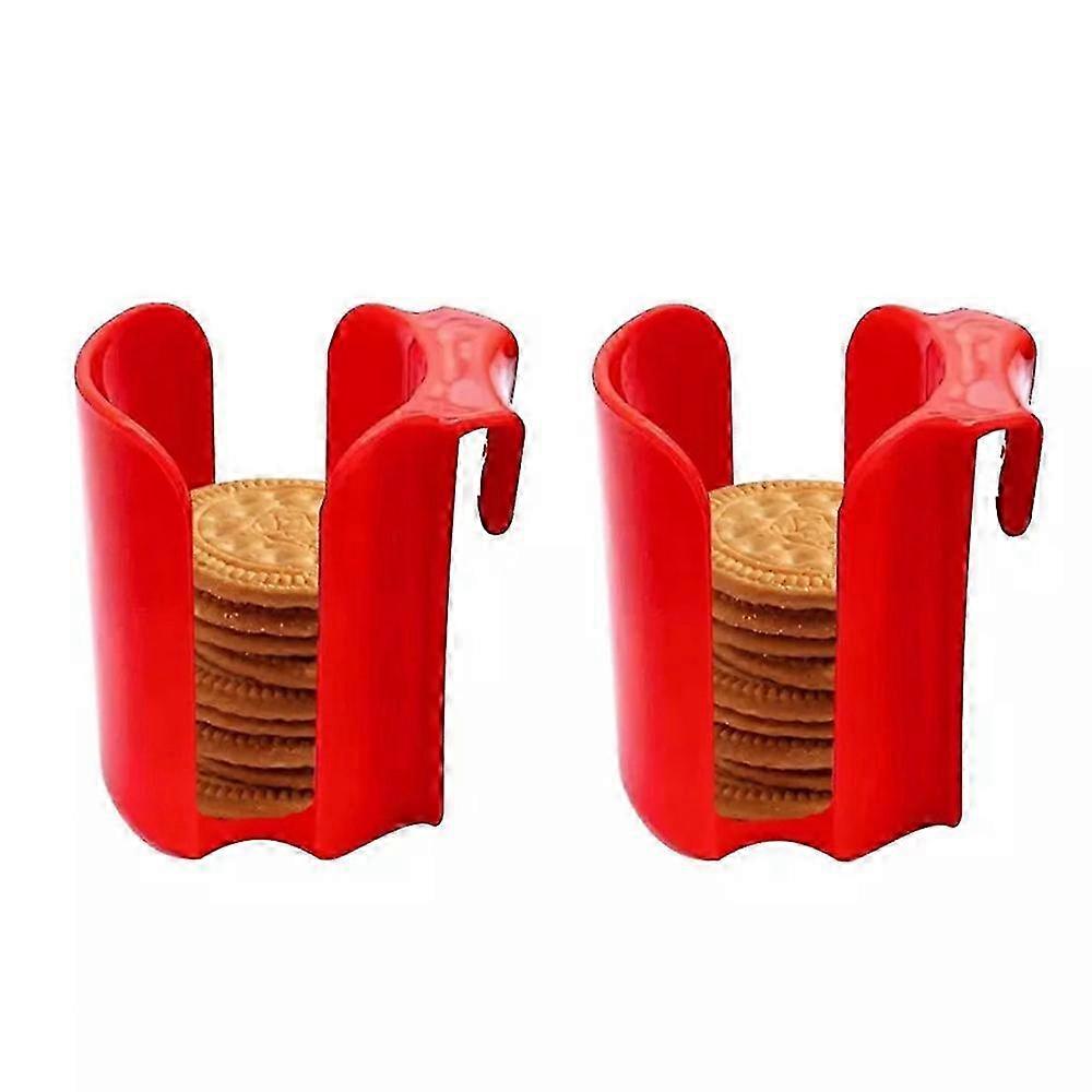 1/2x Cookie Holder Mug, Red Cookie Holder Reusable Plaastic Cup Side Cookie Organizer