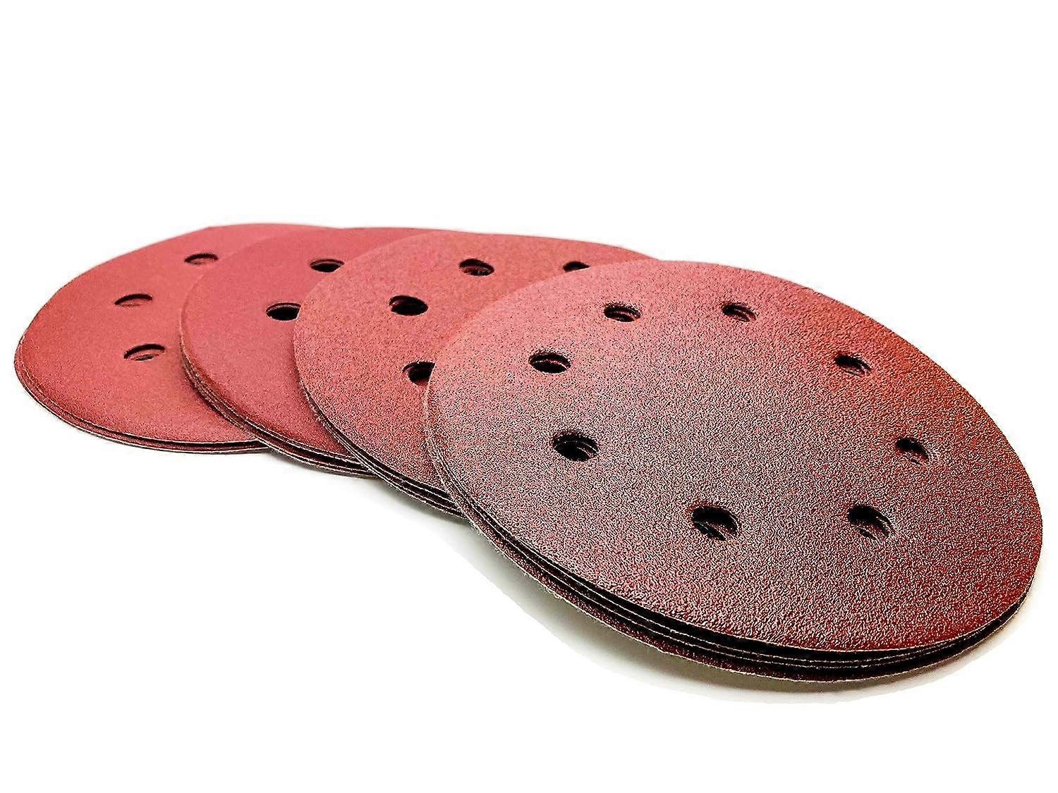 LINJOU 20 Pack 8 Hole Sanding Discs 125mm Random Orbit Sandpaper With 5 Sheets: 80/120/180/240 Total 20 Sheets