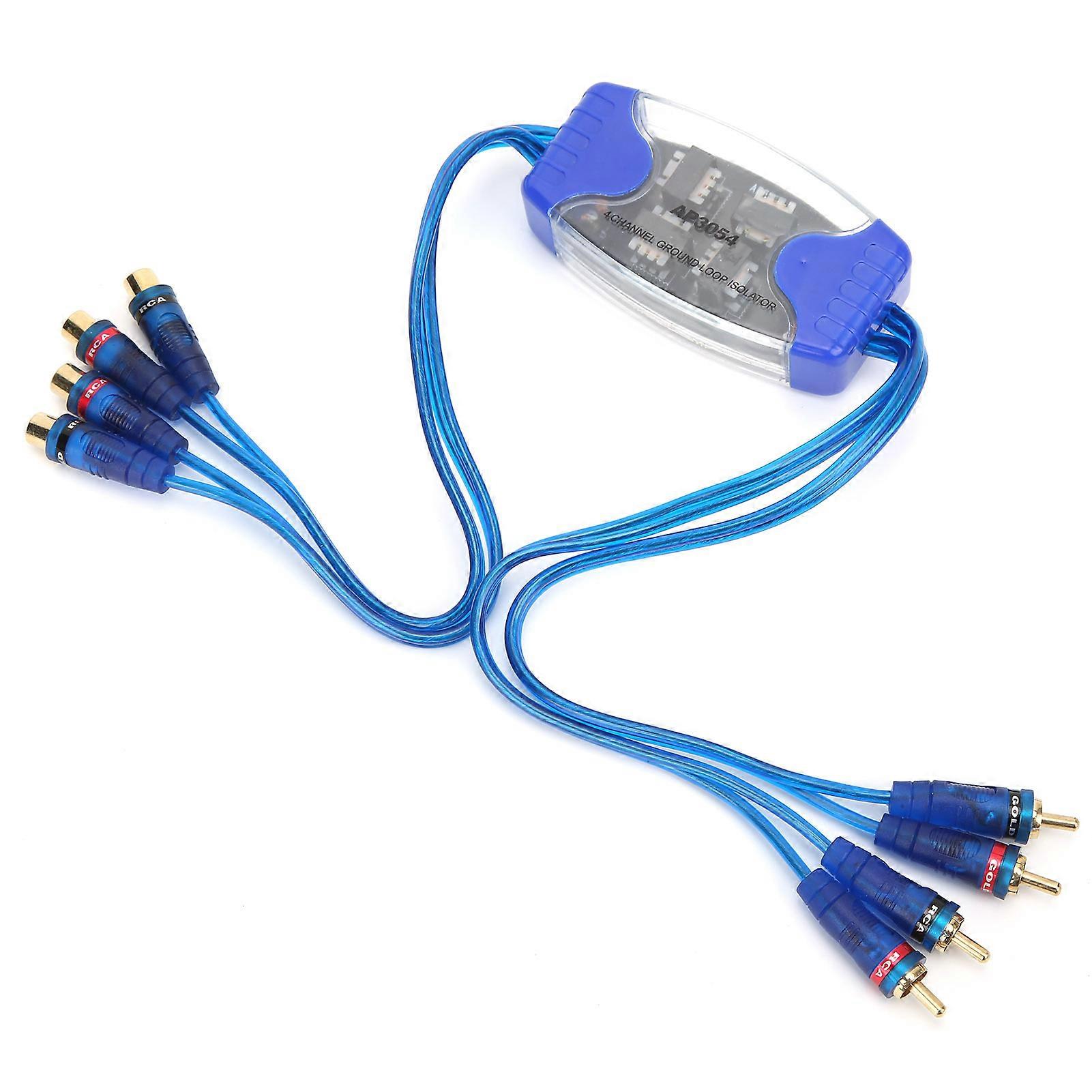 Ground Loop Isolator Automotive 4 Channel Gold Plated Ground Loop RCA Isolator Car Noise Filter for Automobile