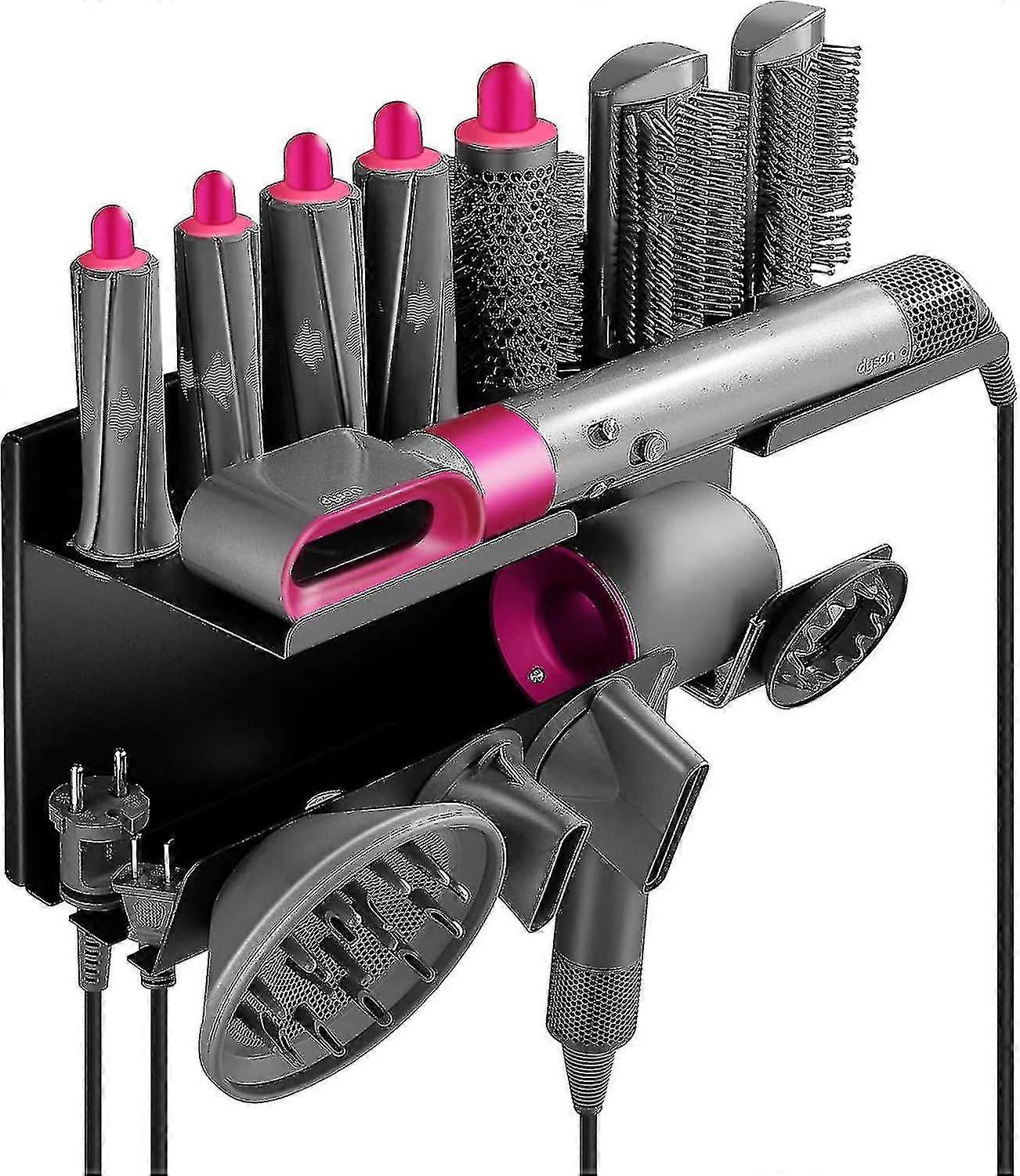 Supporto per montaggio a parete per Dyson Airwrap Styler, per asciugacapelli Dyson Supersonic, supporto per archiviazione 2 in 1