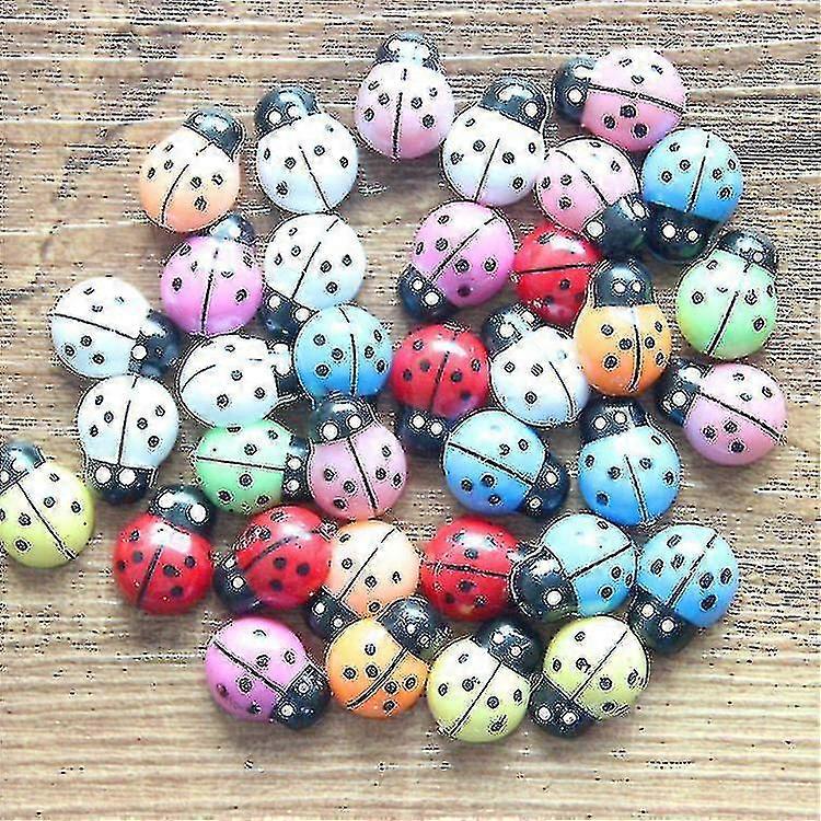 2024 80pcs Mini Ladybugs Miniature Garden Ladybug Figures Ladybug Charms For Crafts