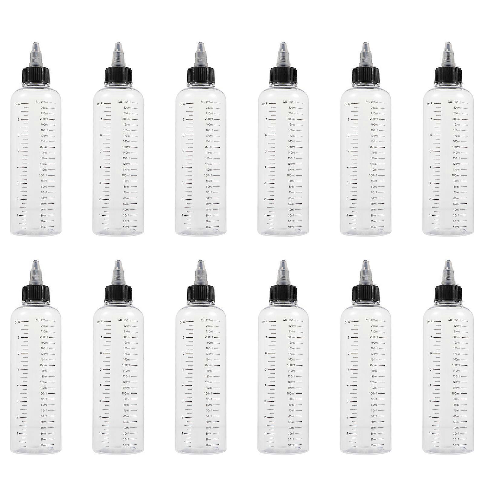 12Pcs Plastic Squeeze Dispensing Bottles Scale Squeeze Bottles Liquid Bottles