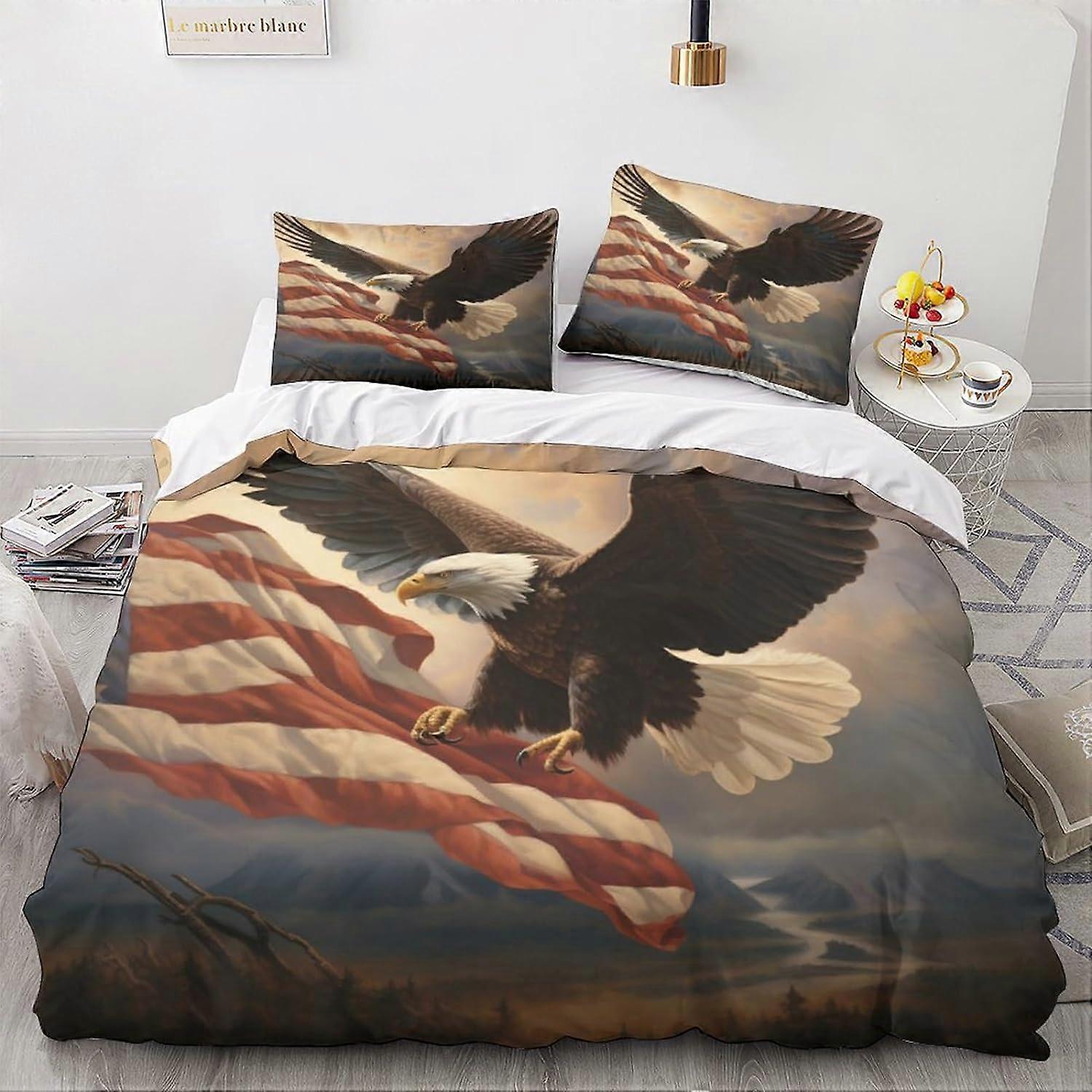 Eagle Set Biancheria Da Letto Copripiumino USA Letto Copripiumino