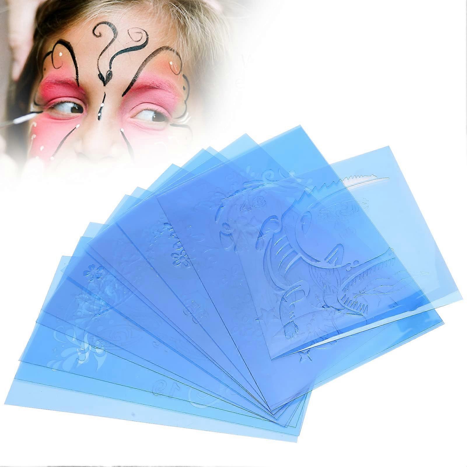 フェイスペイントステンシル、フェイスボディペインティングステンシル、子供と大人のためのタトゥーペインティングテンプレートフェイストレースステンシル、ハロウィンメイクアップペインティングタット