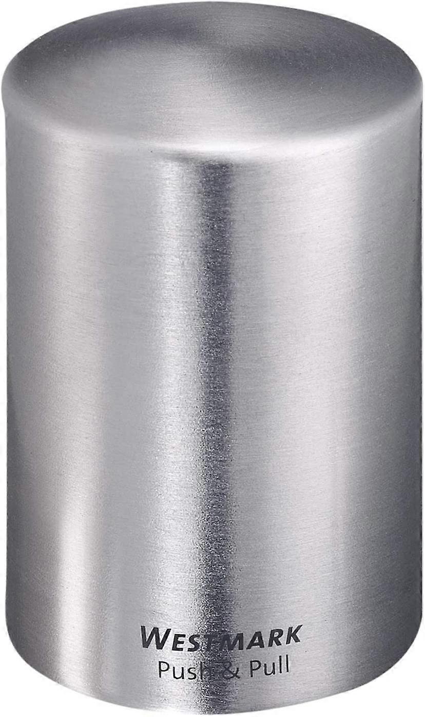 ZK-Automatic corkscrew / corkscrew for crown corks, brushed aluminium, push-pull, silver, 5.3 x 5.3 x 8 cm