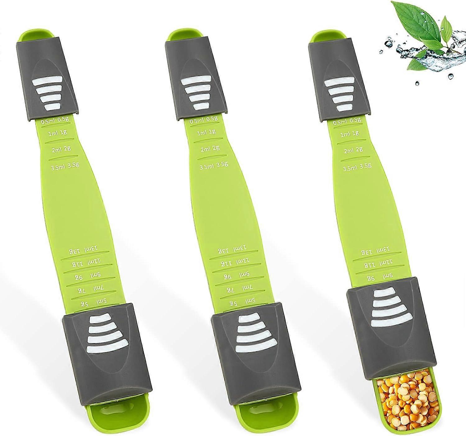 3 Pcs Adjustable Measuring Spoon, Double End Adjustable Measuring Spoon,2024 Ping