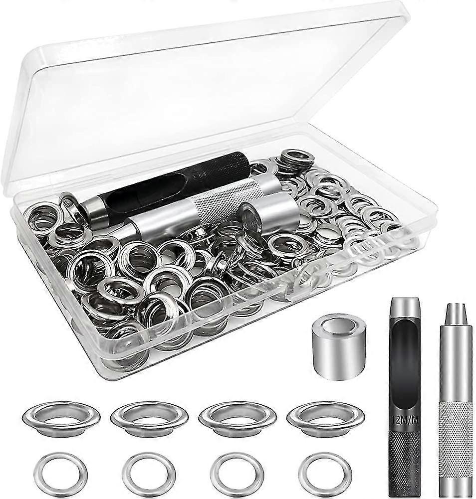 Eyelet Tool Kit, 100 Set Eyelets, Tarpaulin Eyelets, Grommet Eyelets Kit