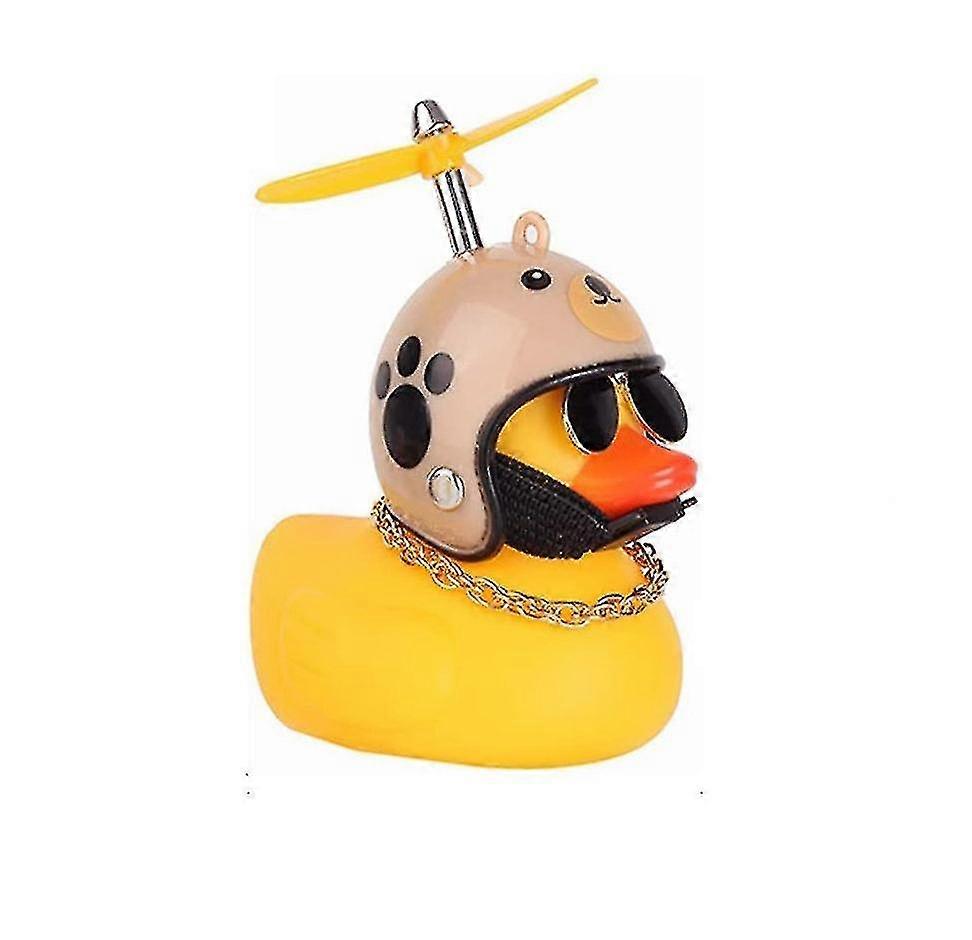 Rubber Yellow Duck With Cool Glasses And Propeller Helmet