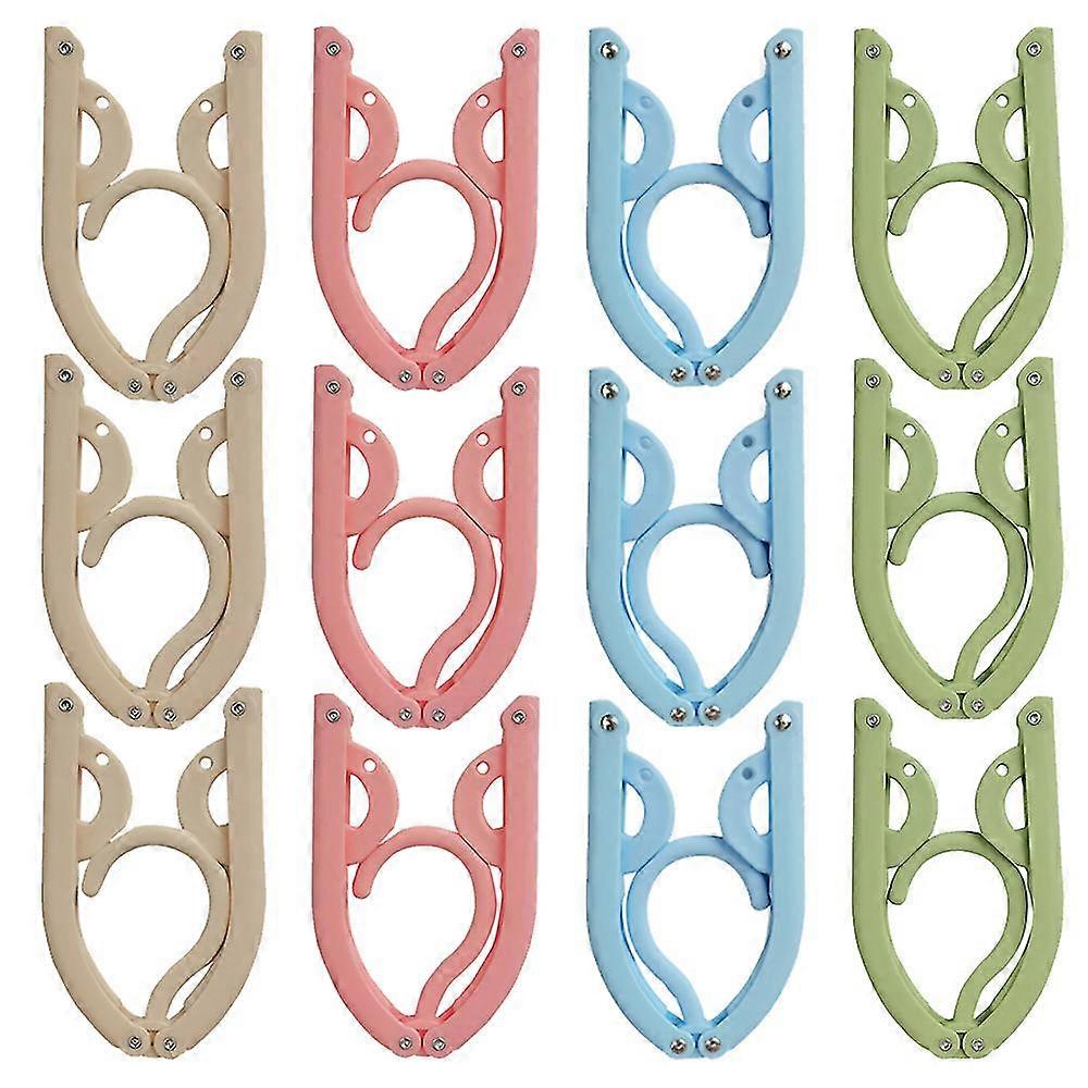 12 Pcs Folding Travel Hangers Collapsible Coat