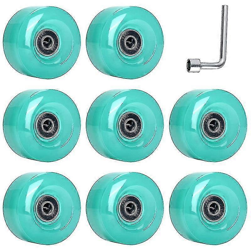 8pcs 58mmx32mm, 82a υπαίθριοι/εσωτερικοί τροχοί πατινιών τετραπλών κυλίνδρων, pu τροχοί αντικαταστάσεις διπλός-σειρά κυλίνδρων (haoyi