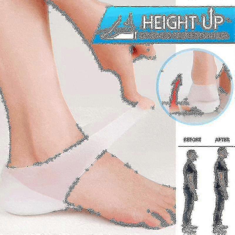 1 Pair Concealed Footbed Enhancers Invisible Height Increase Silic Insoles Pads