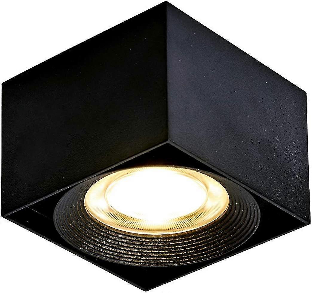 10w led ceiling spotlight lamp,ip20,10x10x7cm (black-3000k) [energy class a+]