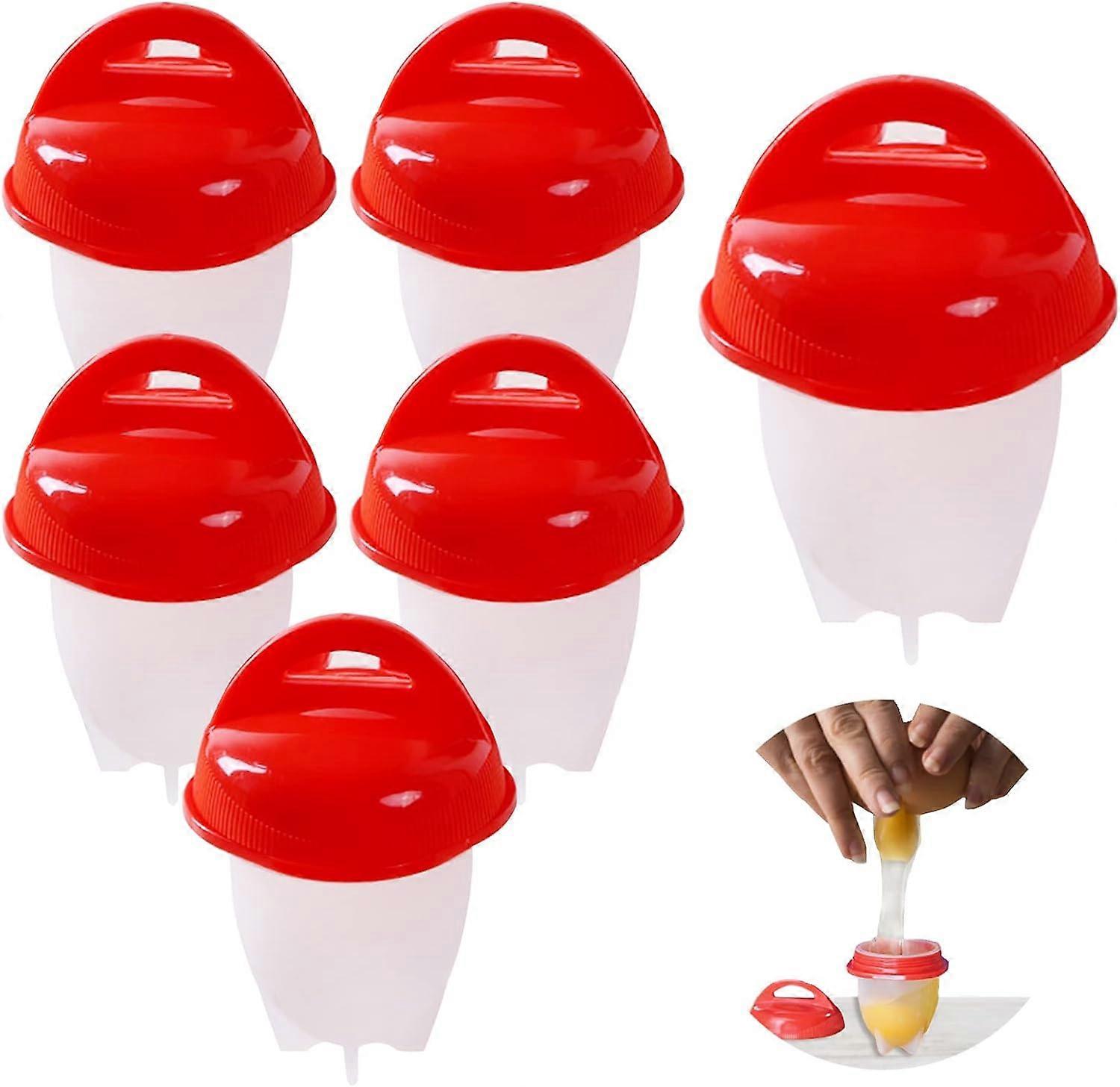 6 Pcs Egg Cooker, Silicone Non-stick Egg Boiler, No Shell Egg Cook Cups, Fa