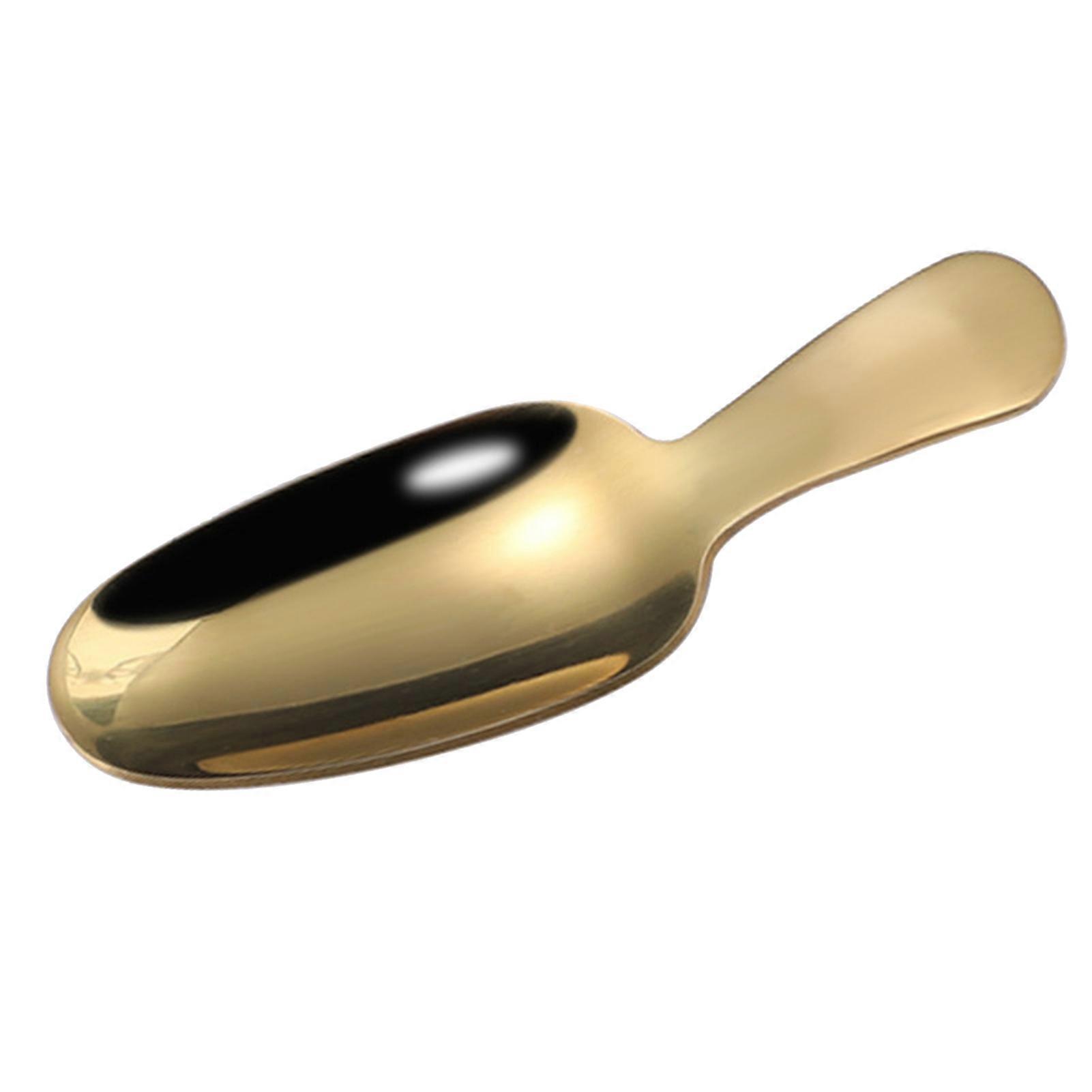 Tea Spoon Mirror Polishing Anti Corrosion Short Handles 304 Stainless Steel Enlarged Head Dessert Sugar Salt Spice Scoop for Kitchen KAESI