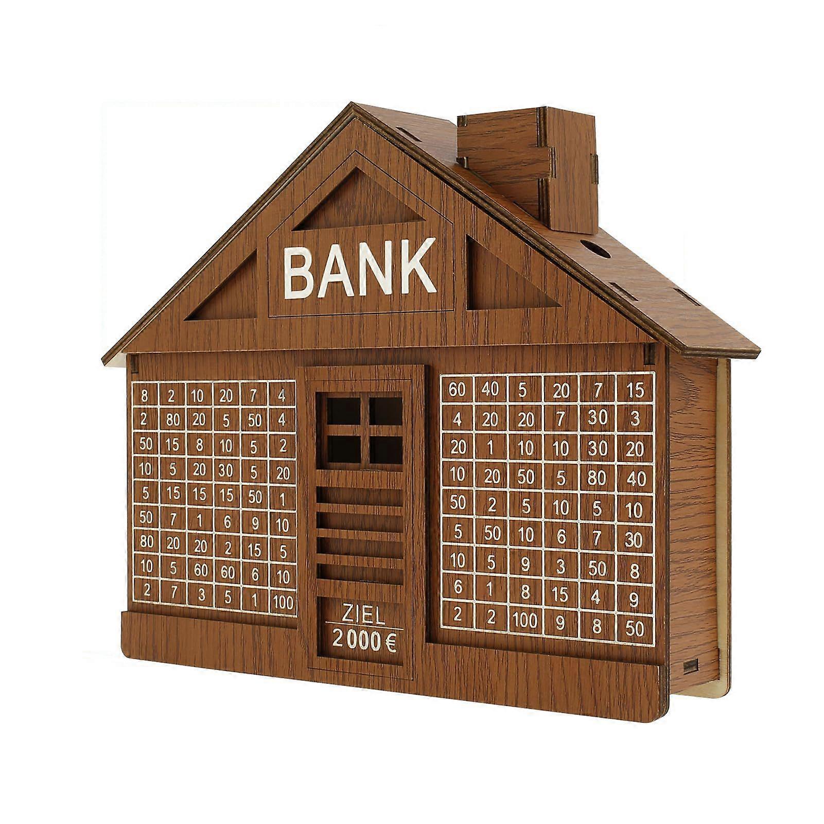 Wooden Piggy Bank Money Box Creative Shape Smooth Edge Handmade Decorative Money Saving Piggy Bank Desktop Ornament