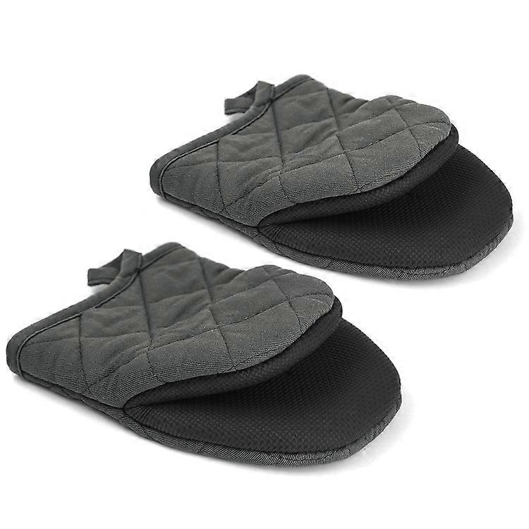 1 Pair Short Oven Mitts, Grey