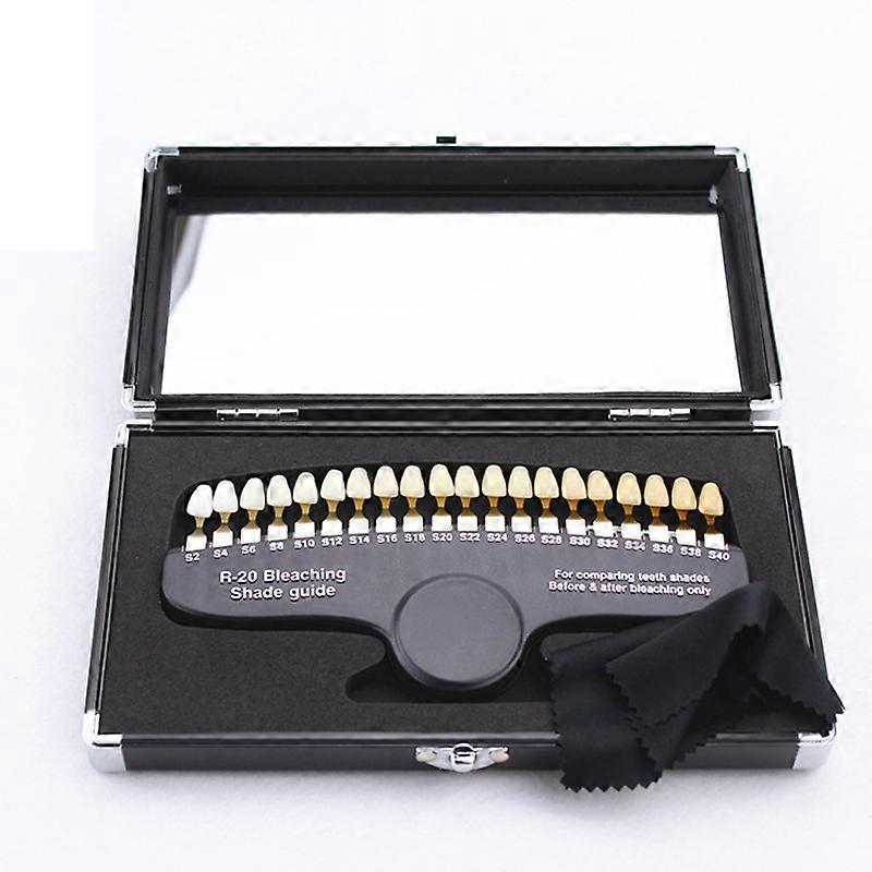 Teeth Whitening Shade Guide 20 Colors Aluminum Teeth Shade Chart Color Comparison with Mirror