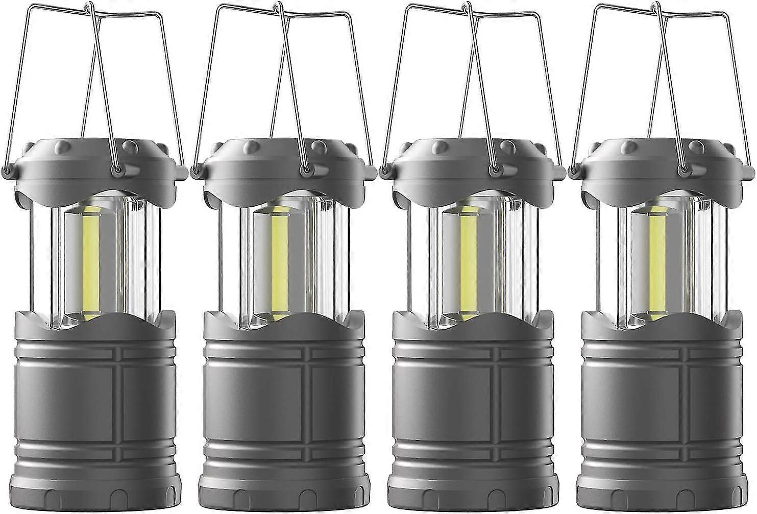 Led Camping Lantern,battery Powered Camping Light Cob Super Bright Foldable Torch Portable Emergency Supplies Kit,(grey)(1pcs)