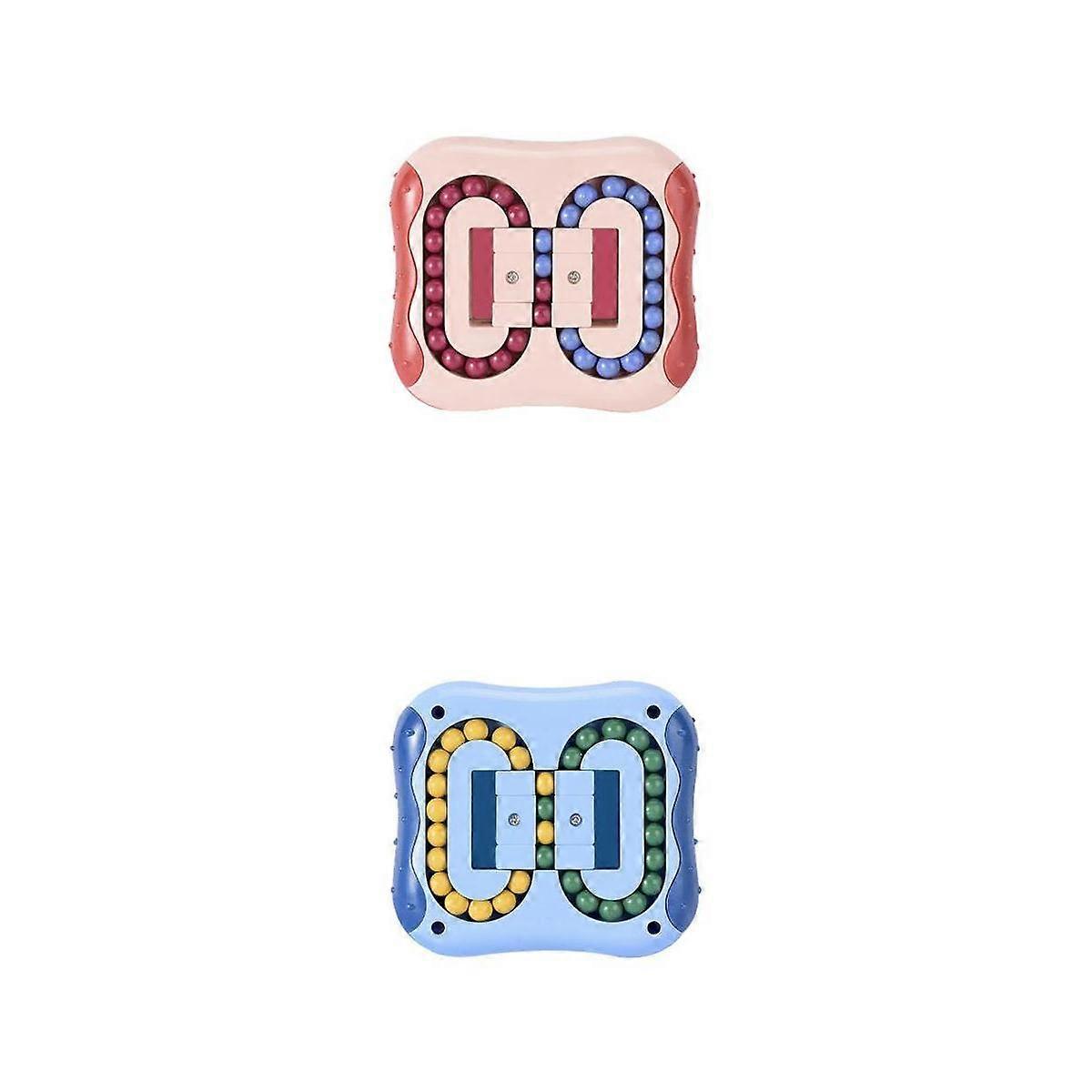 2x Rotating Bean Toy Fingertip Cube Creative Portable Children Toys color 3