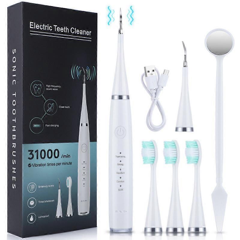 MIMIGO Plaque Remover for Teeth Ultrasonic Tooth Cleaner, Teeth Cleaning Kit Includes Cleaning Heads Tartar Remover for Teeth Stains for Adult and K
