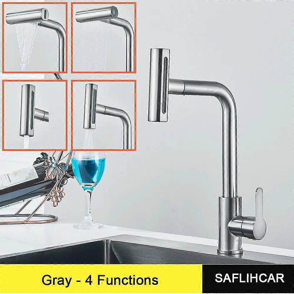 Waterfall Kitchen Faucet 360 Rotating Waterfall Flow Spray Four Modes, Sink Faucet,Hot and Cold Water Mixer
