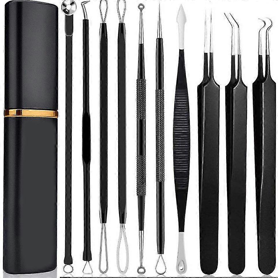 Pimple Popper Tool Kit,10 Pcs Professional Pimple Comedone Extractor Tool Acne Removal Kit