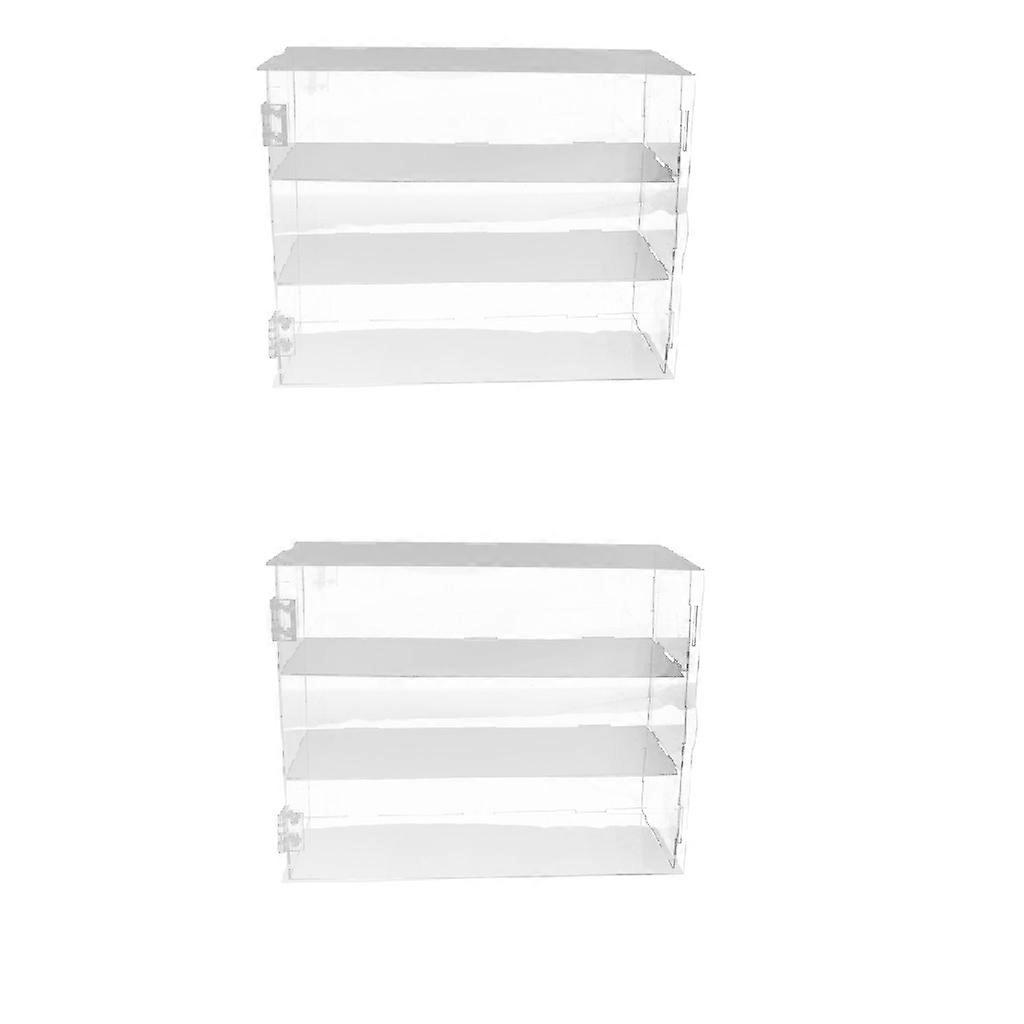 2pc Action Figures Display Case Show Box 32x10x24cm Three Layer Dustproof Clear