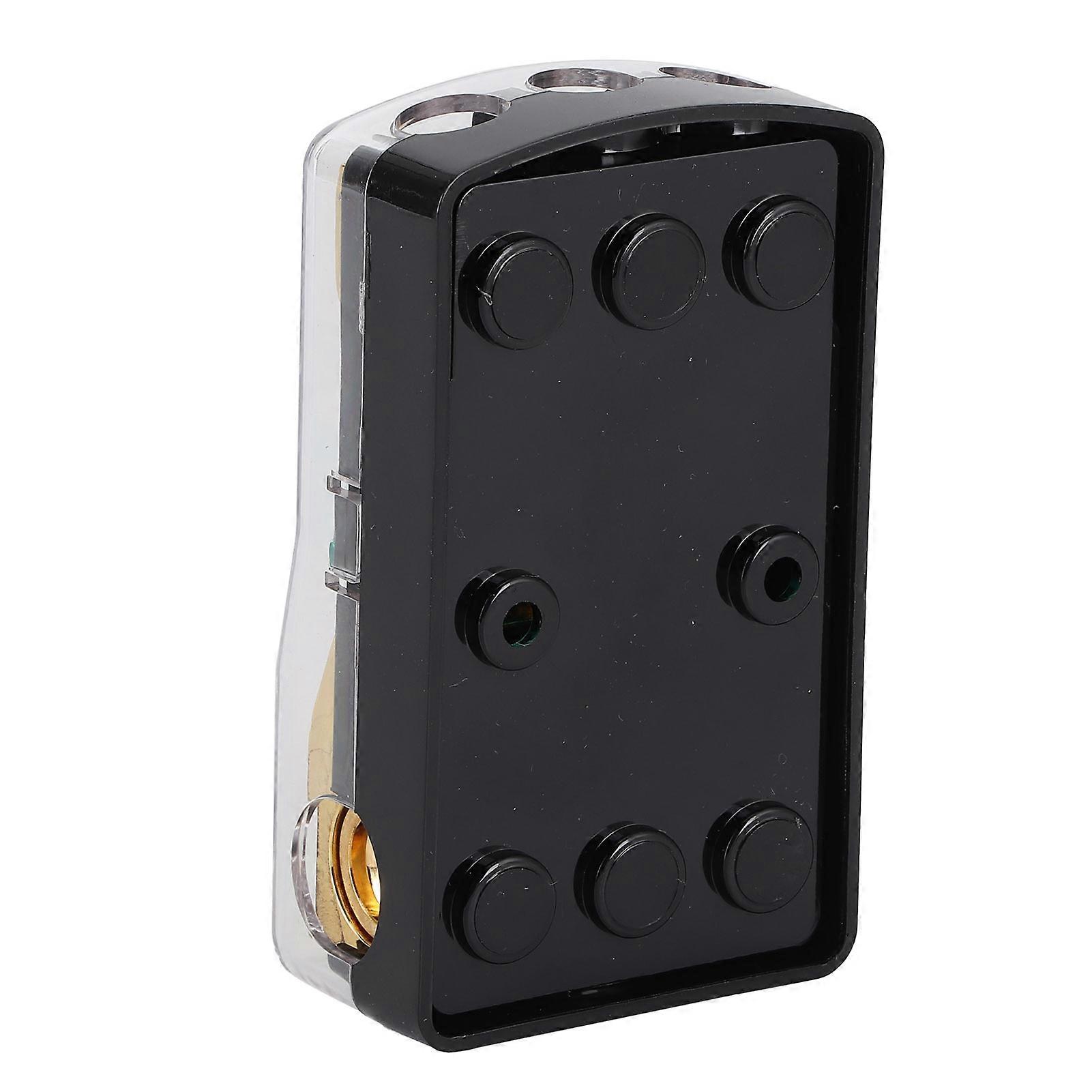 1 In 3 Way Out 0/4 AWG to 4/8 AWG Audio Power Fuse Holder Box with 60A Mini Fuses for Automobiles Boats