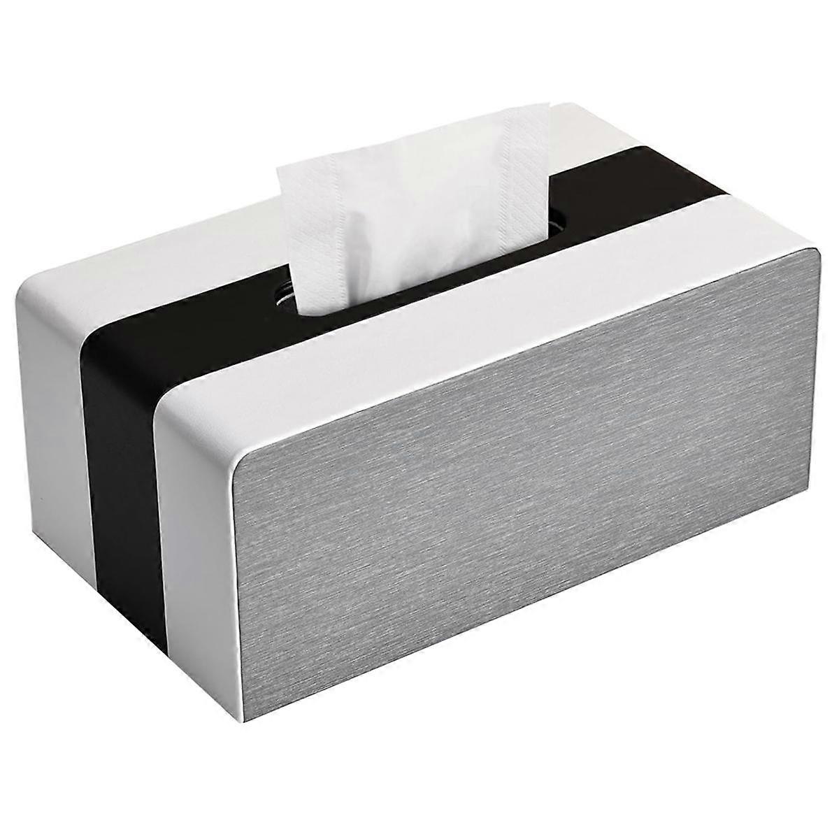 Issue Box Cover, PU Leather Tissue Box Covers Rectangular Tissue Holder for Home/Office/Car Decorat