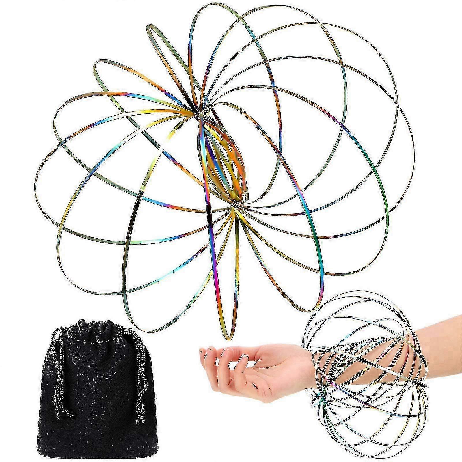 Flow Ringer Leker 3d Arm Spring Magic Flow Ring Rustfritt Stål Multi Sensorisk Pedagogisk Og Interaktiv Vår Leketøy