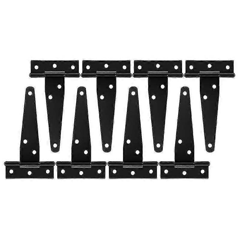 Black Hinges 8 Pcs Home Tee Shape Hinges Galvanized T-shaped Hinges Triangle Hinges