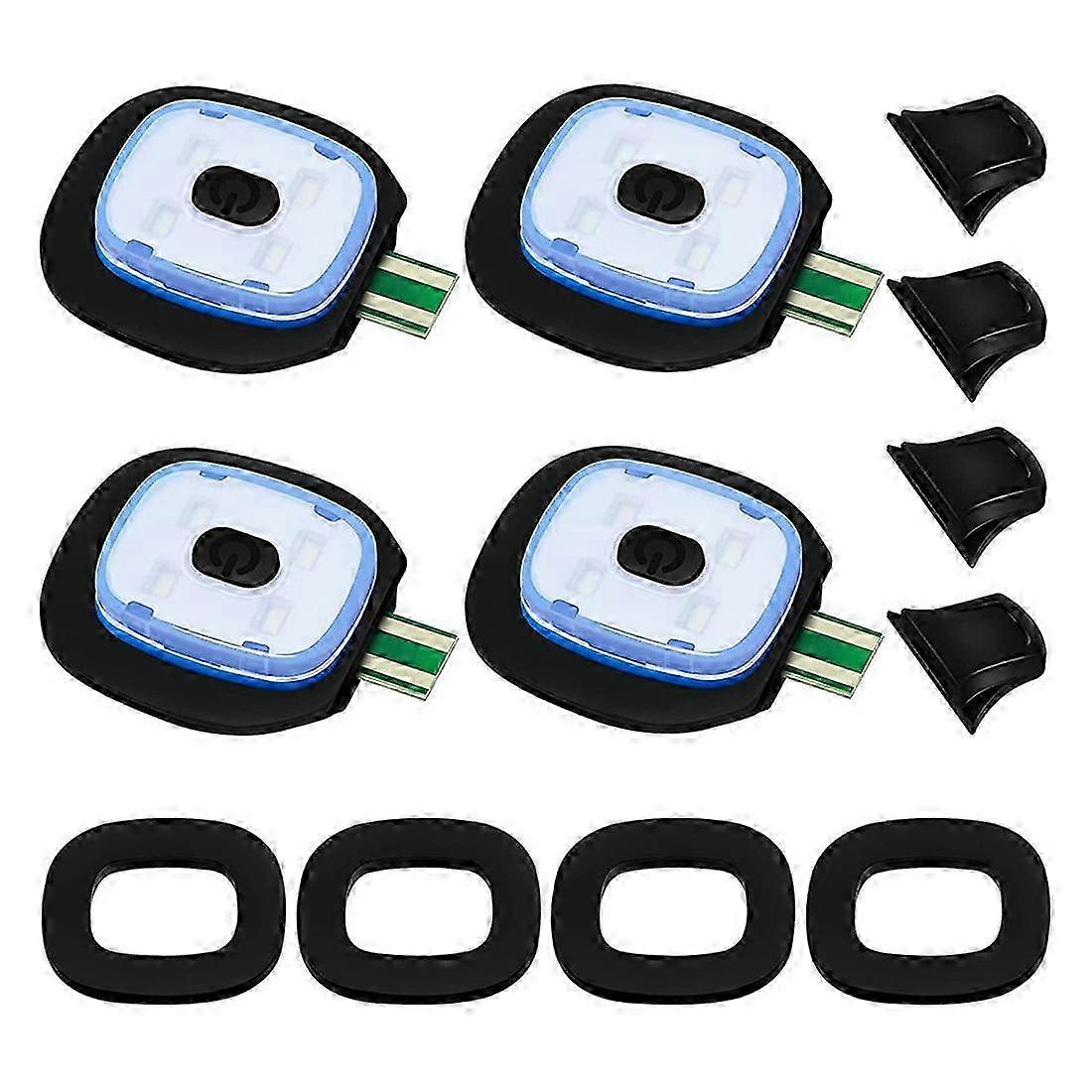 USB Rechargeable Light compatible with LED Knit Beanie Hat, 4 Pieces, Strong Medium and Weak Light Mode LED Hat Light USB LED Lights