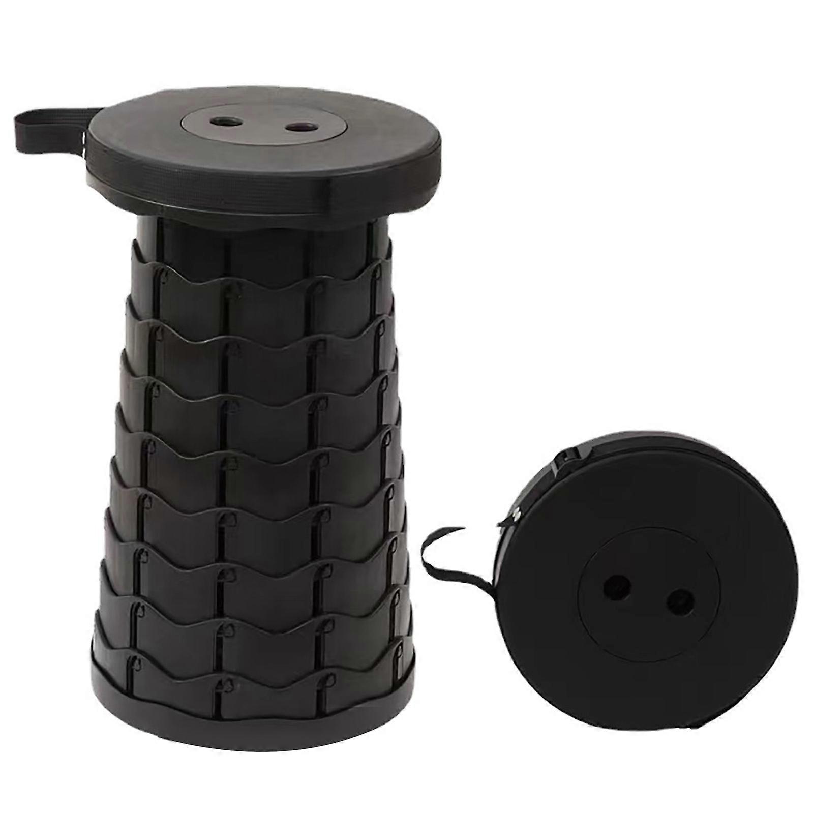 Retractable Folding Stools Height Adjustable Hard Wearing Telescoping Stool with Retractable Shoulder Straps for Camping