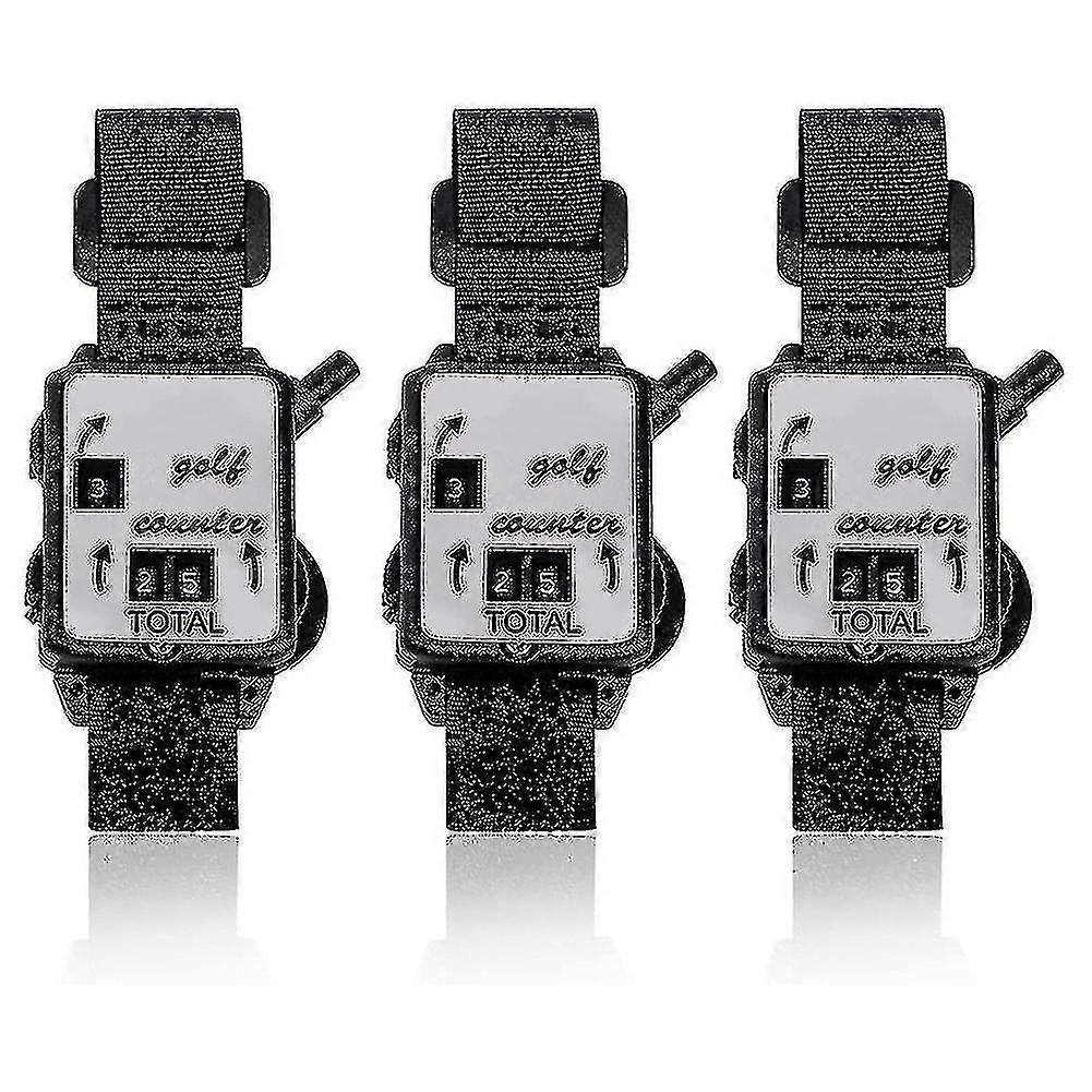 Golf Score Counter, mit One Touch Reset Golf Count Scorer (3pcs, schwarz)