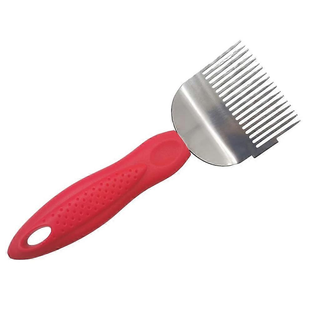 Uncapping Forks Honey Fork Needle Cutter Scraper Beekeeping Tools Stainless Steel Honey Fork with Plastic Handle Red