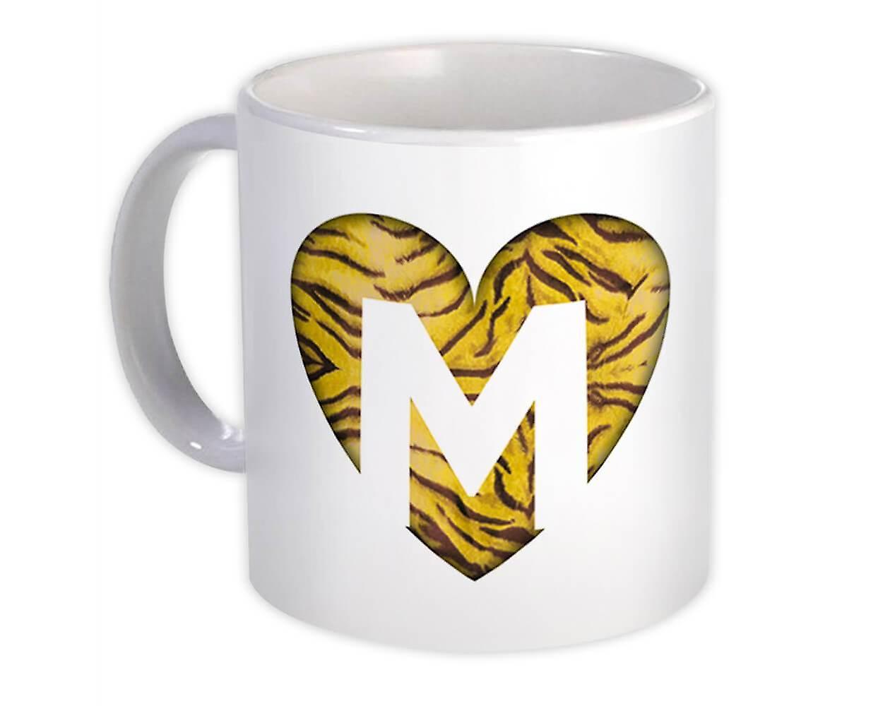 Geschenkbecher: Monogramm Buchstabe M Tiger