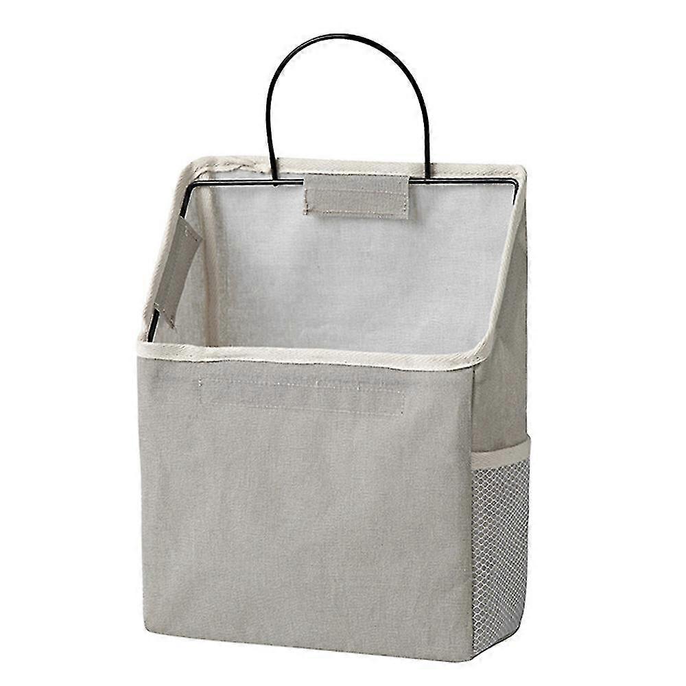 Large Multifunctional Linen Cotton Wall Hanging Storage Bag With Pockets