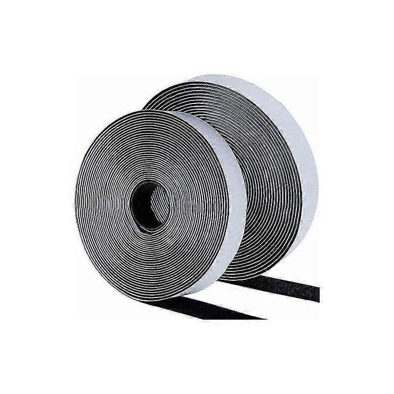 2pcs Adhesive Tapes Adhesive Tapes Self Adhesive Scratch Hook Loop Tape For Picture Frames Installation, 20mm X 8m-black