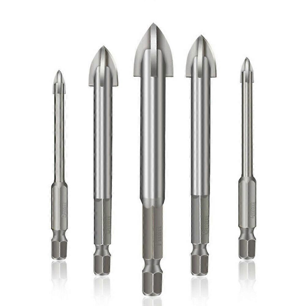 5 Pcs Efficient Universal Drilling Tool Multifunctional Cross Alloy Drill Bit Tip High-Performance Utility Tools For Woodworking