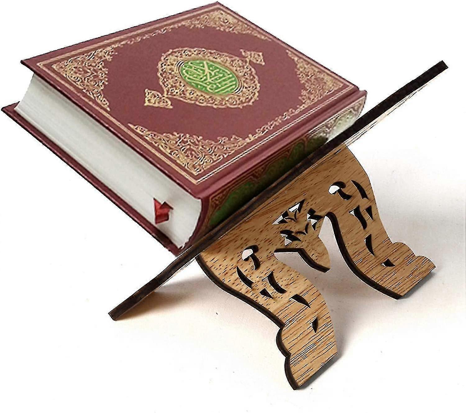 Light Book Stand Made Of Wood, Koran Holy Book Holder, Bookshelf Ornaments For Reading, Islam Book Size 1